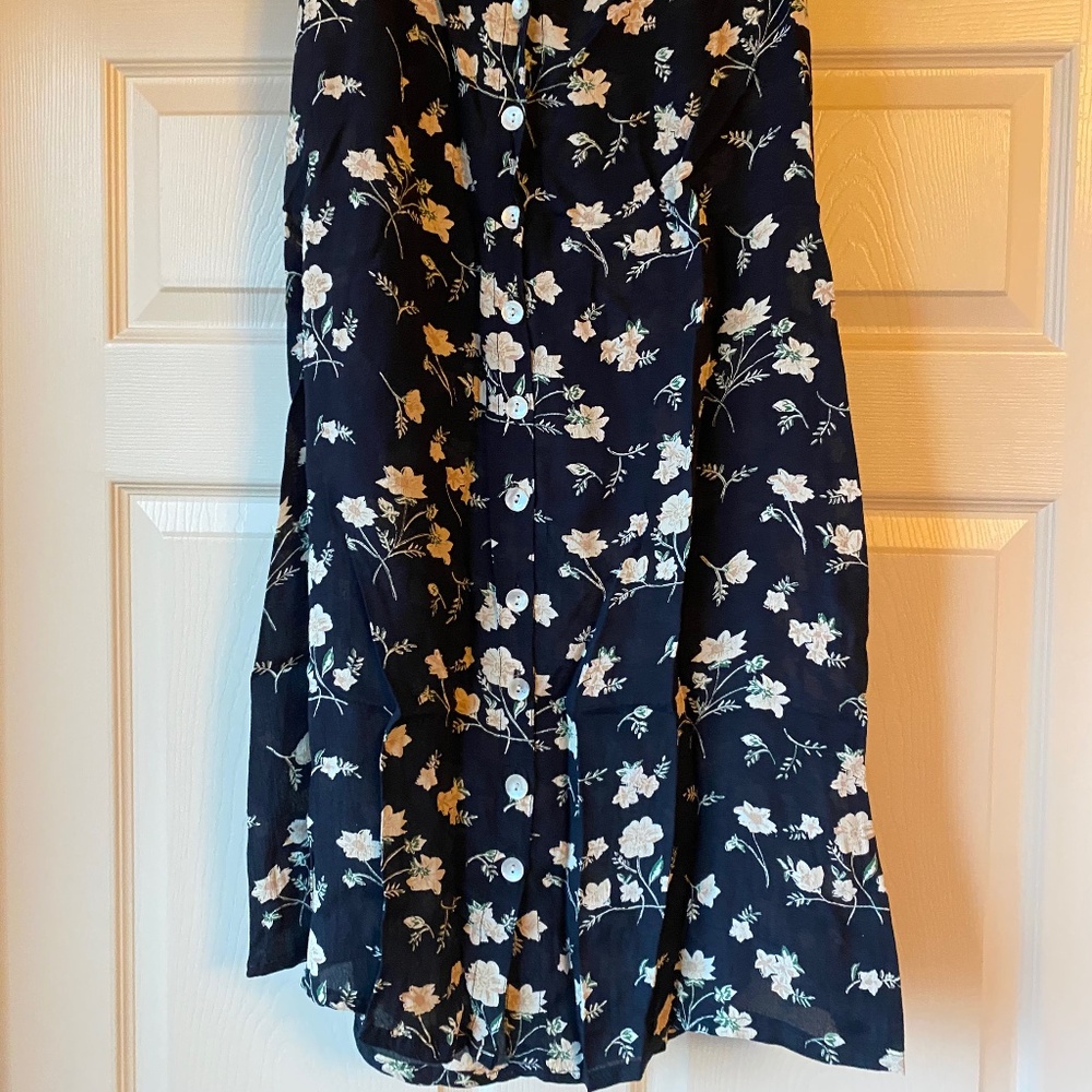Vintage Black and White Floral Skirt